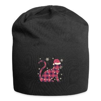 Chat avec bonnet thème Noël - Bonnet en jersey - noir - Devant