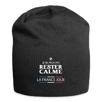 Je ne peux pas rester calme, Football. - Bonnet en jersey - noir - Devant