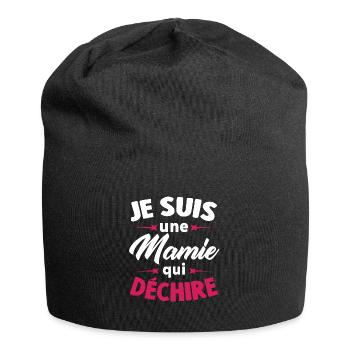 Je suis une mamie qui déchire - Bonnet en jersey - noir - Devant