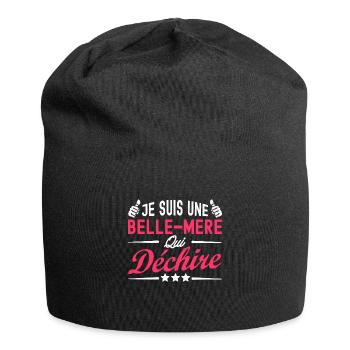 belle-mère qui déchire / humour belle-mère - Bonnet en jersey - noir - Devant