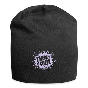 therapy is cool Quote - Jersey Beanie - black - Front