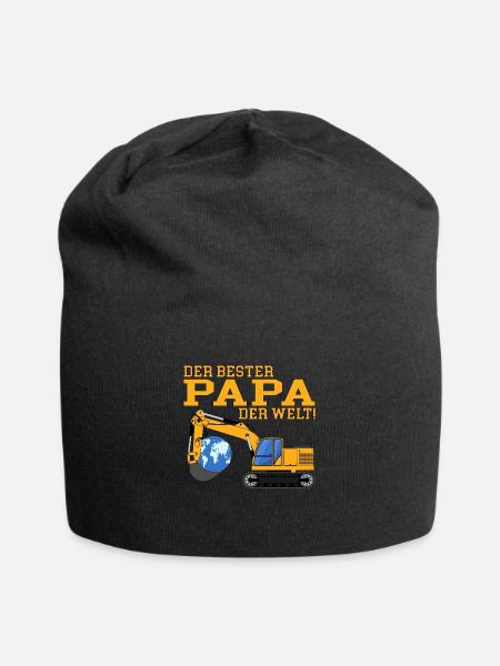 Bagger der beste Papa der Welt - Jersey-Beanie - Schwarz