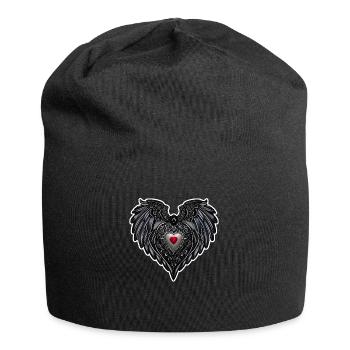 Heart and Wings - Love - Jersey Beanie - black - Front