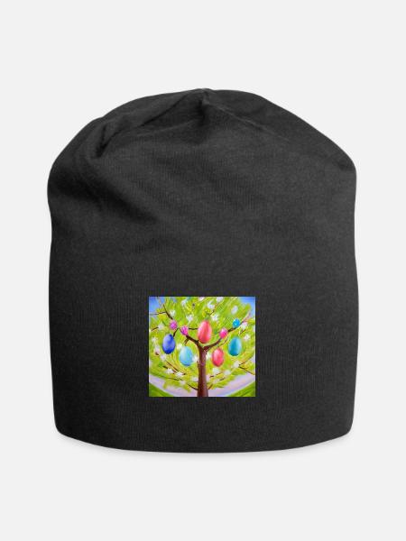 Arbre à œufs coloré - Bonnet en jersey - noir