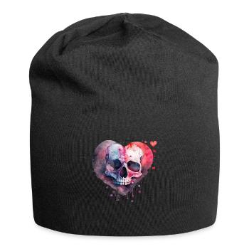 Skull Art Design Watercolor - Jersey Beanie - black - Front