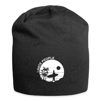 Surfing Surfboard Surfer Geschenkidee - Jersey-Beanie - Schwarz - Vorne