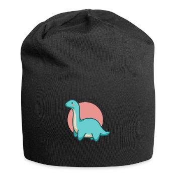 Süßer Dinosaurus mit langem Hals, Brontosaurus - Jersey-Beanie - Schwarz - Vorne