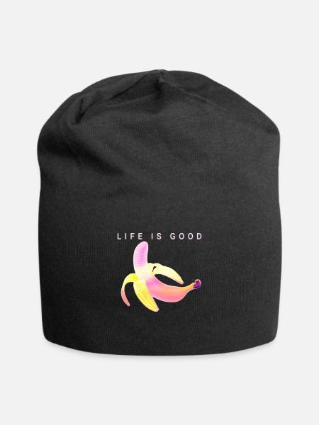 Banana Life Is Good - Bonnet en jersey - noir