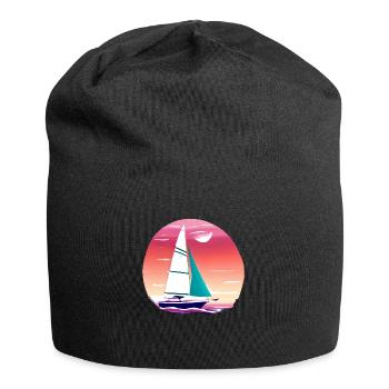 Segeln Segelsport Segler Segelschiff Segelboot - Jersey-Beanie - Schwarz - Vorne