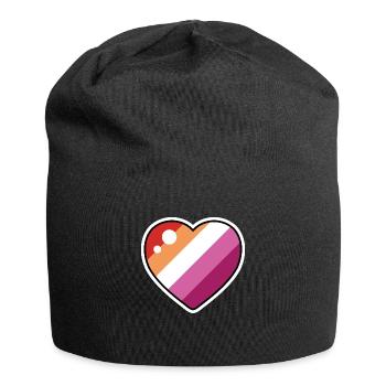 Herz (Lesbische Flagge) - Jersey-Beanie - Schwarz - Vorne