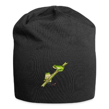 Laubfrosch - Jersey-Beanie - Schwarz - Vorne