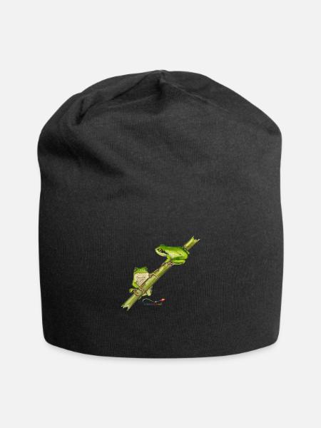 Laubfrosch - Jersey-Beanie - Schwarz