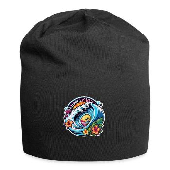 Surfen Strand Palme Sonnenschein Urlaub - Jersey-Beanie - Schwarz - Vorne