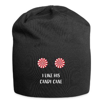 I like his Candy Cane Partnerlook Humor couple - Jersey-Beanie - Schwarz - Vorne