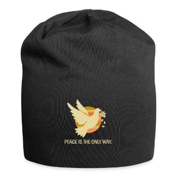 friedenstaube herbstfarben statement frieden - Jersey-Beanie - Schwarz - Vorne