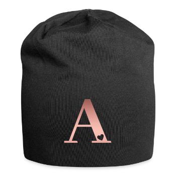 Brief an Roségold - Jersey-Beanie - Schwarz - Vorne