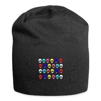 Bunte Köpfe - Jersey-Beanie - Schwarz - Vorne
