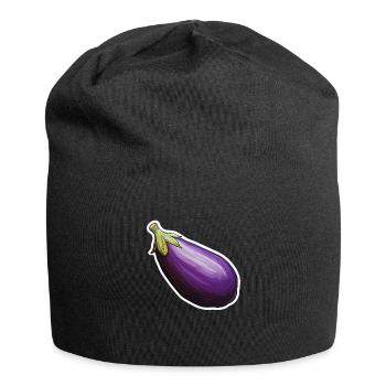 Aubergine violett - Jersey-Beanie - Schwarz - Vorne