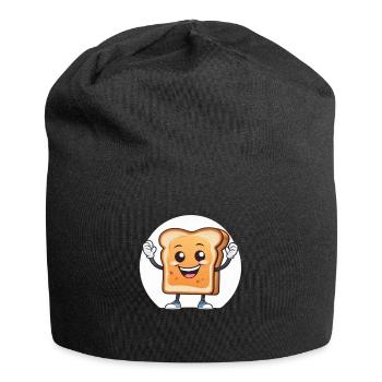Glücklicher Toast - Jersey-Beanie - Schwarz - Vorne