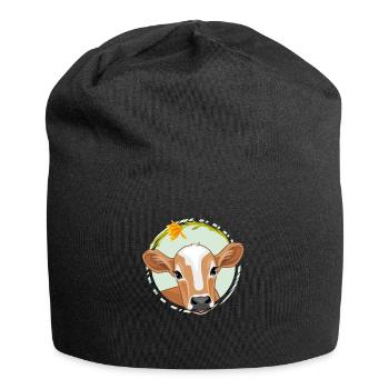Cute peeking calf - Jersey Beanie - black - Front