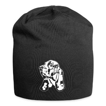 Basset Hound Portrait Hunde Hund Wilsigns - Jersey-Beanie - Schwarz - Vorne