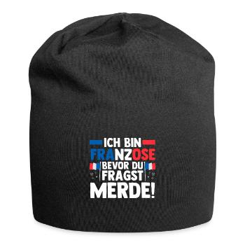 Franzose Französisch Frankreich - Jersey-Beanie - Schwarz - Vorne