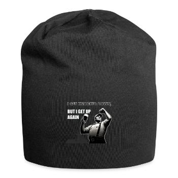 aber ich stehe wieder auf - Jersey-Beanie - Schwarz - Vorne