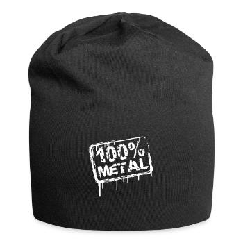 100 % Prozent Metal Musik Stempel Graffiti Tropfen - Jersey-Beanie - Schwarz - Vorne