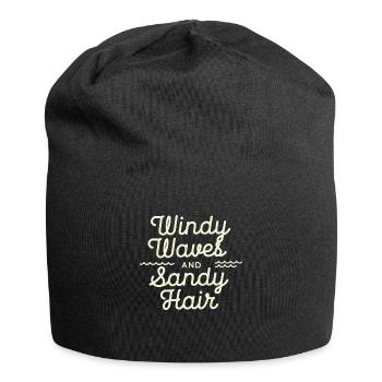 windy waves - Jersey-Beanie - Schwarz - Vorne