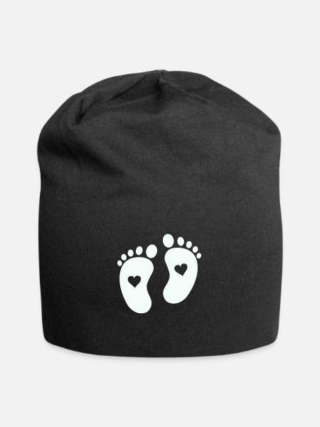 babyfüße - Jersey-Beanie - Schwarz