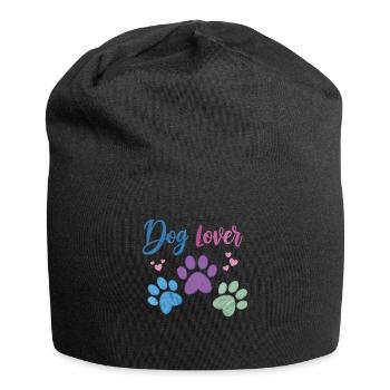 Amoureux des chiens - patte de chien - Bonnet en jersey - noir - Devant