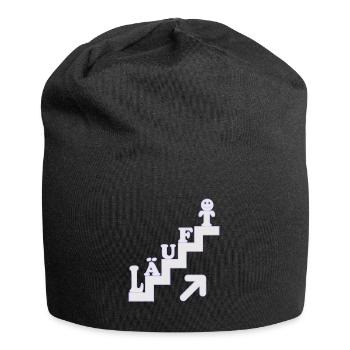 Läuft Treppenstufen Motivation - Jersey-Beanie - Schwarz - Vorne