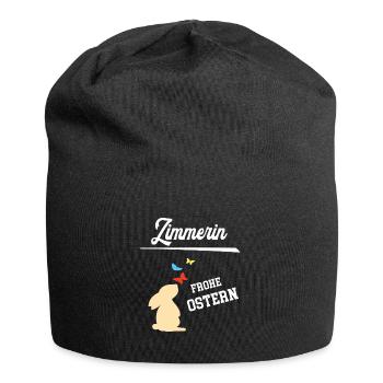 Zimmerin Frohe Ostern Ostergeschenk Zimmerei - Jersey-Beanie - Schwarz - Vorne