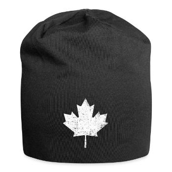Feuille d’érable vintage - Bonnet en jersey - noir - Devant