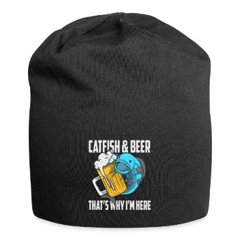Fisherman Fishing Catfish Bierliebhaber Flathead Geschenk - Jersey-Beanie - Schwarz - Vorne