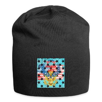 USA, étoiles et ceintures - Bonnet en jersey - noir - Devant