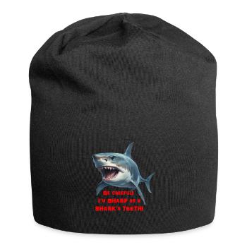 Scharf wie ein Hai - Jersey-Beanie - Schwarz - Vorne