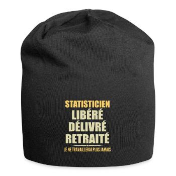 Statistician celebrates his retirement with humor cadea - Jersey Beanie - black - Front