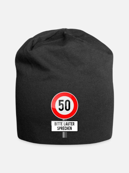50 Jahre Schild lauter - Jersey-Beanie - Schwarz