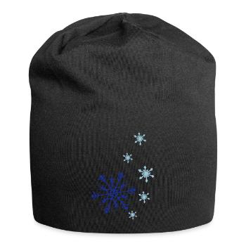 Snowflakes falling - Jersey-Beanie - Schwarz - Vorne