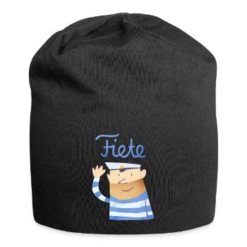 'Hello' Fiete Baby Longsleeve - white - Jersey-Beanie - Schwarz - Vorne