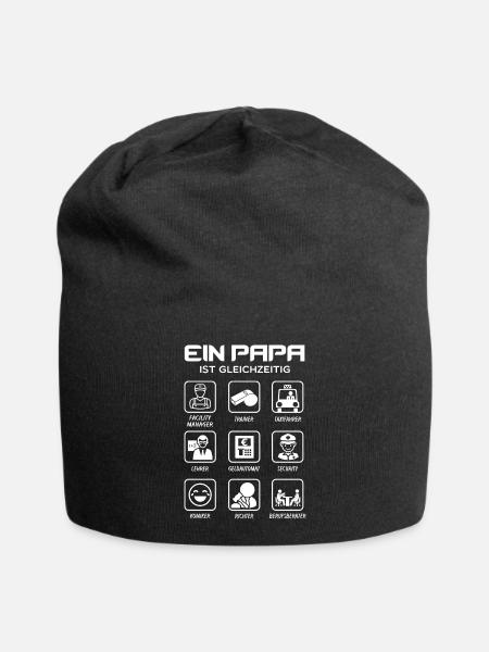 Ein Papa ist auch gleichzeitig - Jersey-Beanie - Schwarz