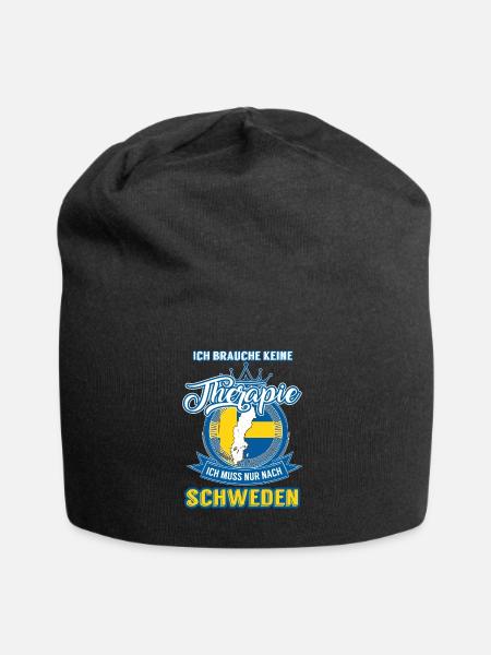 Therapie Schweden - Jersey-Beanie - Schwarz