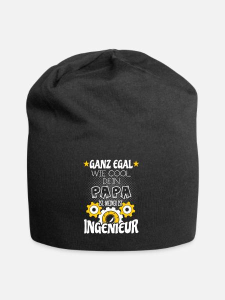 Mein Papa ist Ingenieur - Jersey-Beanie - Schwarz