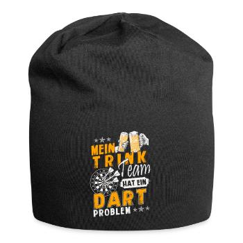 Darts - Mein Trinkteam hat ein Dartproblem - Jersey-Beanie - Schwarz - Vorne