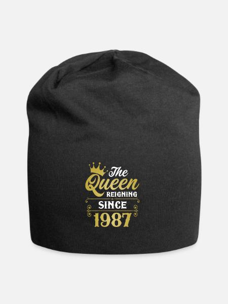 La reine régnant depuis 1987 - Bonnet en jersey - noir