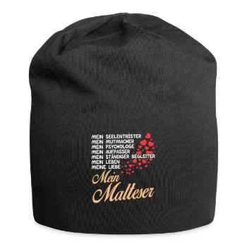 Malteser - Mein - Jersey-Beanie - Schwarz - Vorne