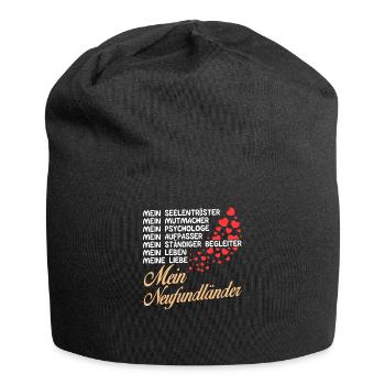 Neufundländer - Mein - Jersey-Beanie - Schwarz - Vorne