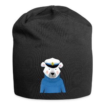 Seebär - Jersey-Beanie - Schwarz - Vorne