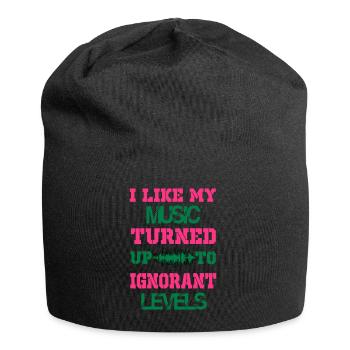 Ich mag meine Musik, die zu Levels geworden ist - Jersey-Beanie - Schwarz - Vorne